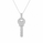 0.60 DEW Moissanite Key Pendant in 925 Platinum Plated