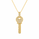0.60 DEW Moissanite Key Pendant in 925 Yellow Gold Plated