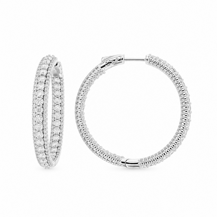 7.00 DEW Moissanite Hoop Hoop Earring in 925 Platinum Plated