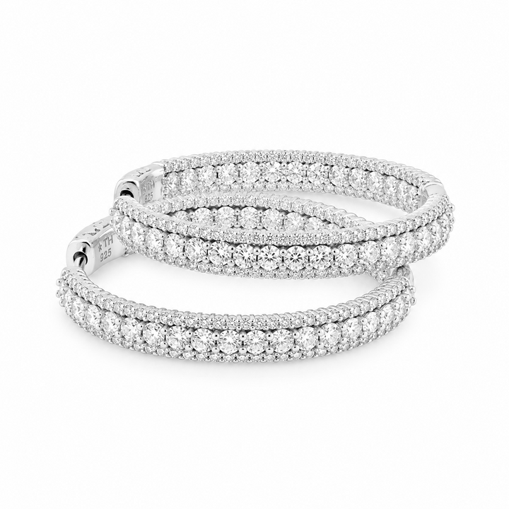 7.00 DEW Moissanite Hoop Hoop Earring in 925 Platinum Plated