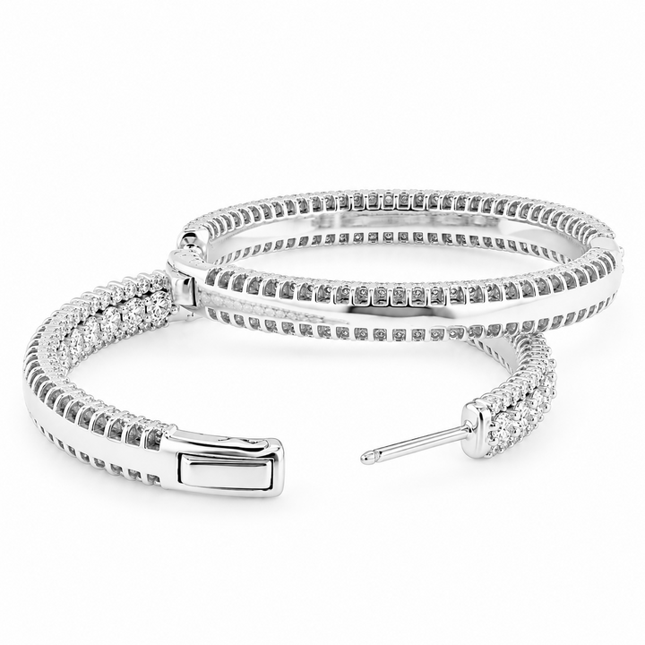 7.00 DEW Moissanite Hoop Hoop Earring in 925 Platinum Plated