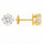 3.50 DEW Fancy Moissanite Solitaire Earring in 925 Yellow Gold Plated