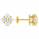 3.50 DEW Fancy Moissanite Solitaire Earring in 925 Yellow Gold Plated