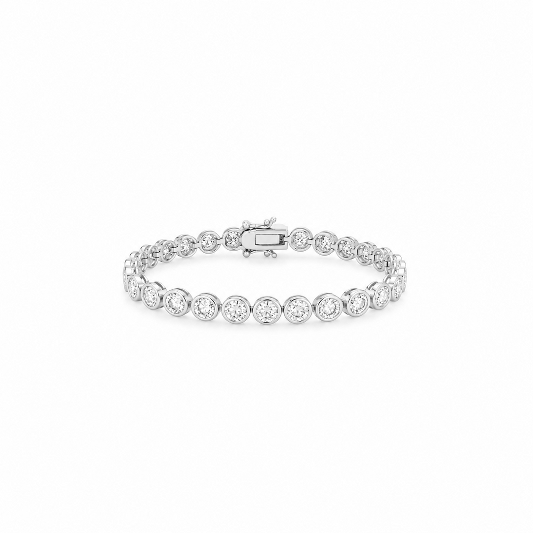 14.10 DEW Moissanite Tennis Bracelet in 925 Platinum Plated