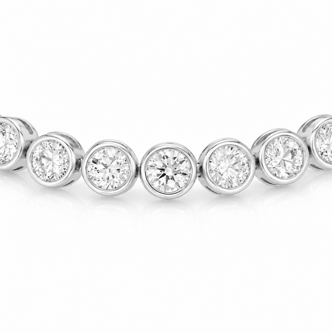 14.10 DEW Moissanite Tennis Bracelet in 925 Platinum Plated