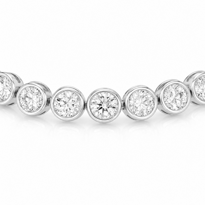 14.10 DEW Moissanite Tennis Bracelet in 925 Platinum Plated