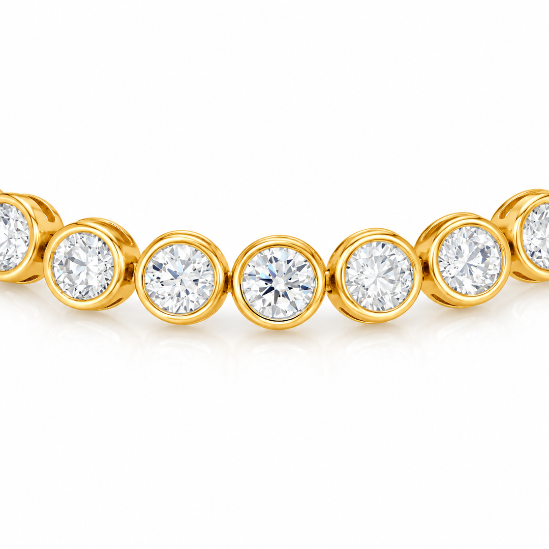 14.10 DEW Moissanite Tennis Bracelet in 925 Yellow Gold Plated