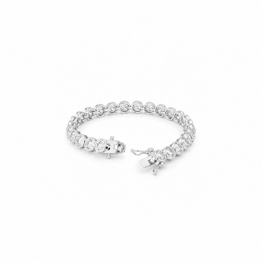 14.10 DEW Moissanite Tennis Bracelet in 925 Platinum Plated