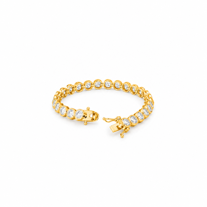14.10 DEW Moissanite Tennis Bracelet in 925 Yellow Gold Plated