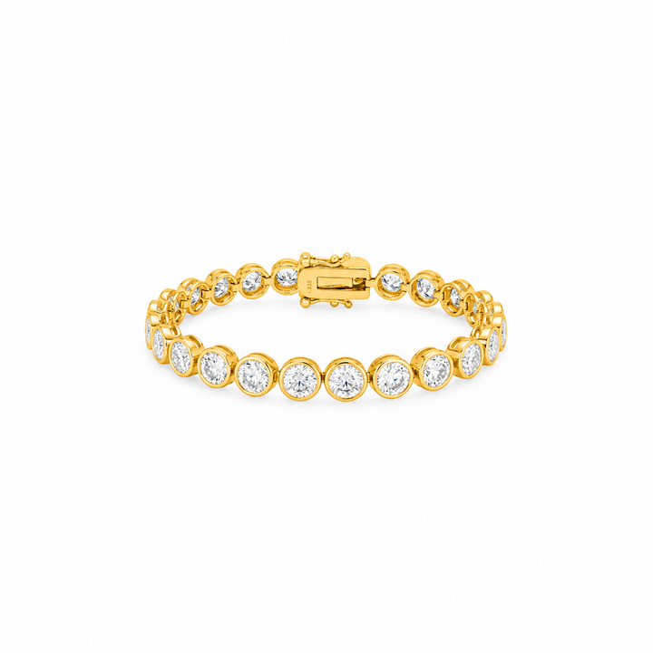 23.70 DEW Moissanite Tennis Bracelet in 925 Yellow Gold Plated