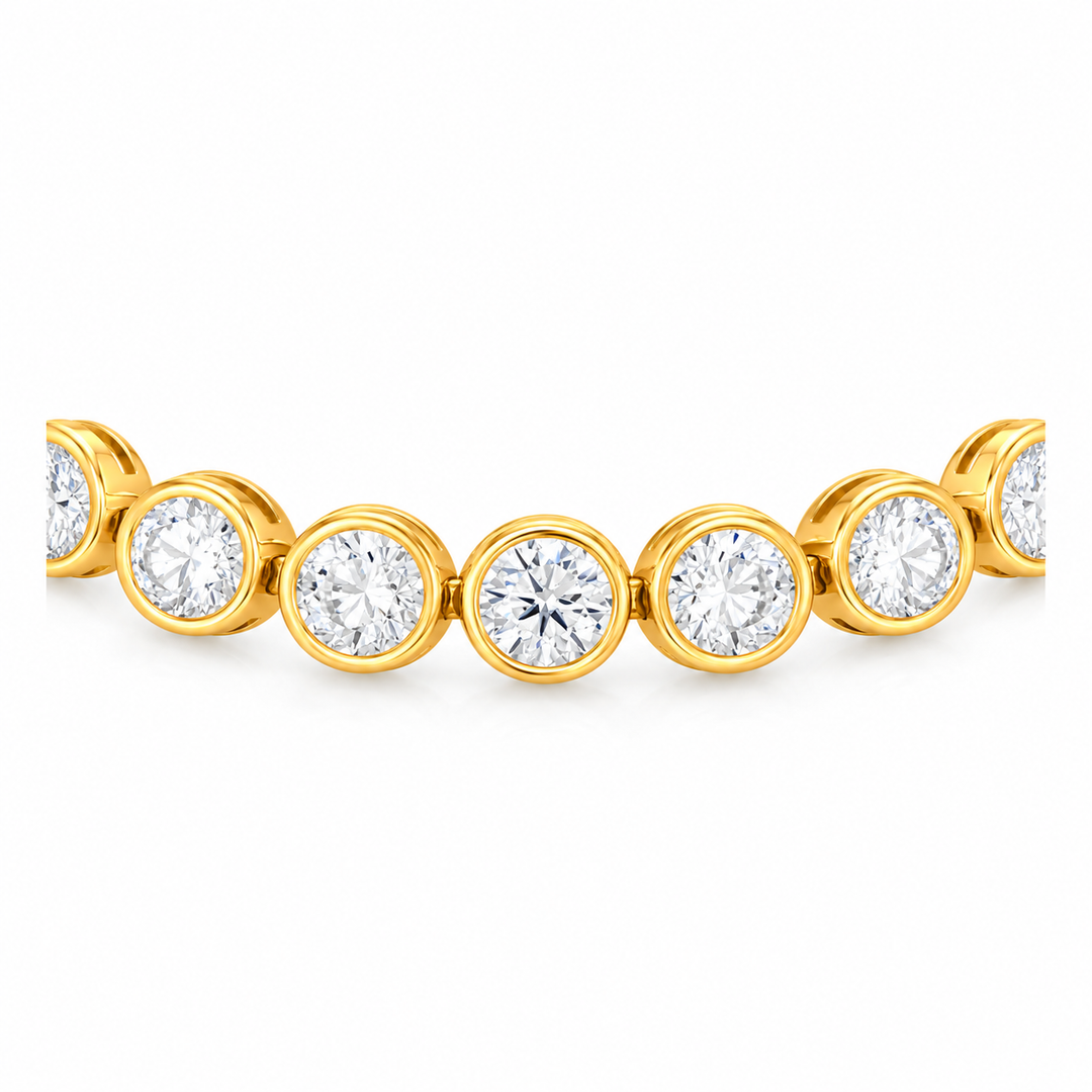 23.70 DEW Moissanite Tennis Bracelet in 925 Yellow Gold Plated