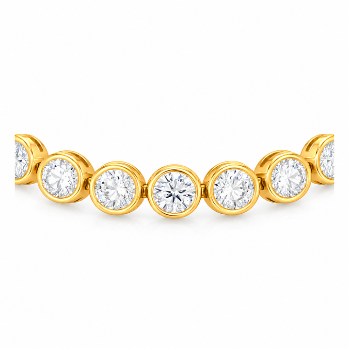 23.70 DEW Moissanite Tennis Bracelet in 925 Yellow Gold Plated