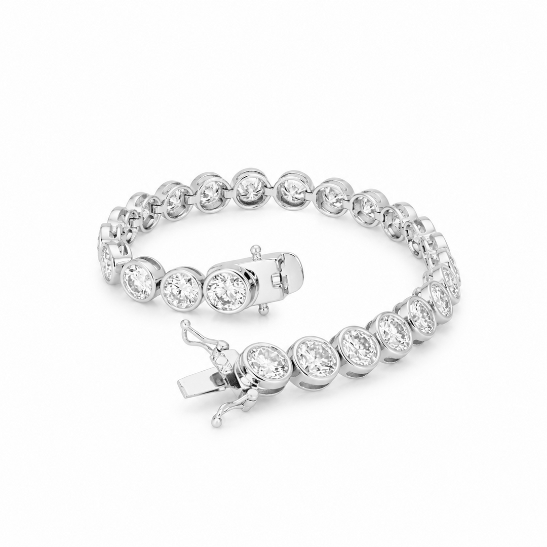 23.70 DEW Moissanite Tennis Bracelet in 925 Platinum Plated