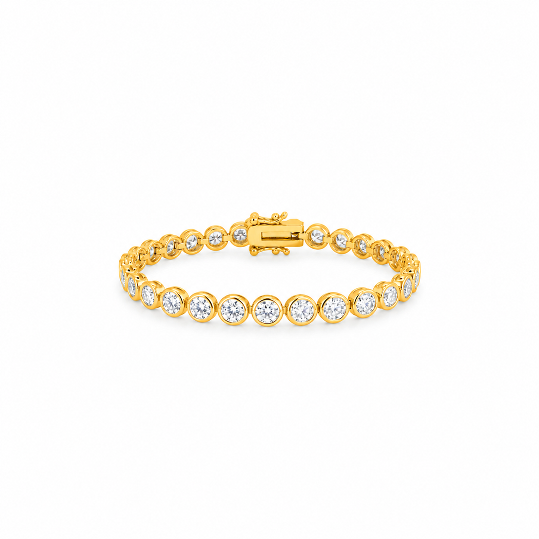 8.30 DEW Moissanite Tennis Bracelet in 925 Yellow Gold Plated