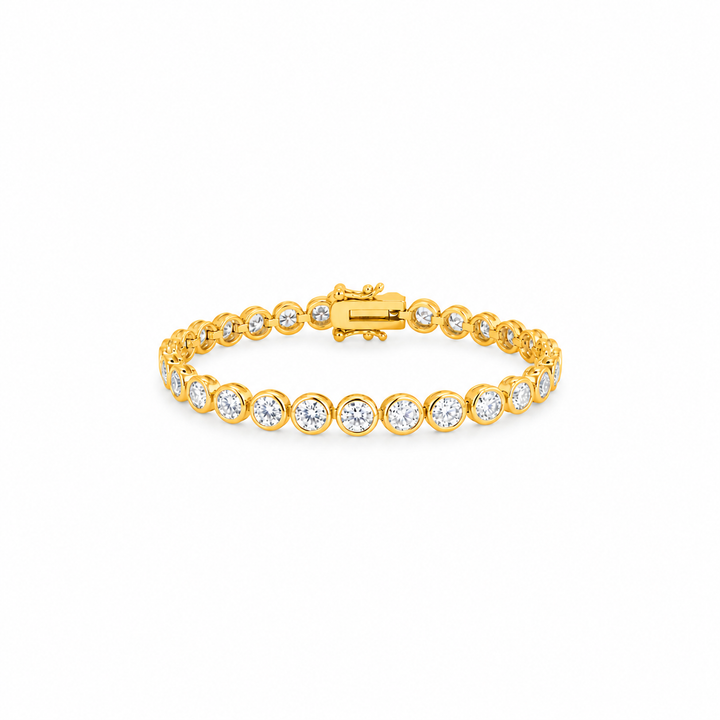 8.30 DEW Moissanite Tennis Bracelet in 925 Yellow Gold Plated