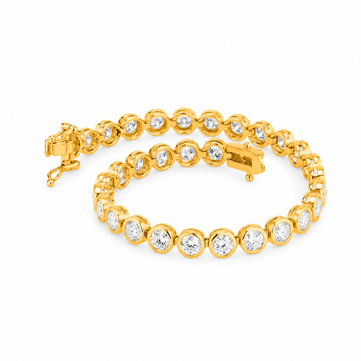 8.30 DEW Moissanite Tennis Bracelet in 925 Yellow Gold Plated