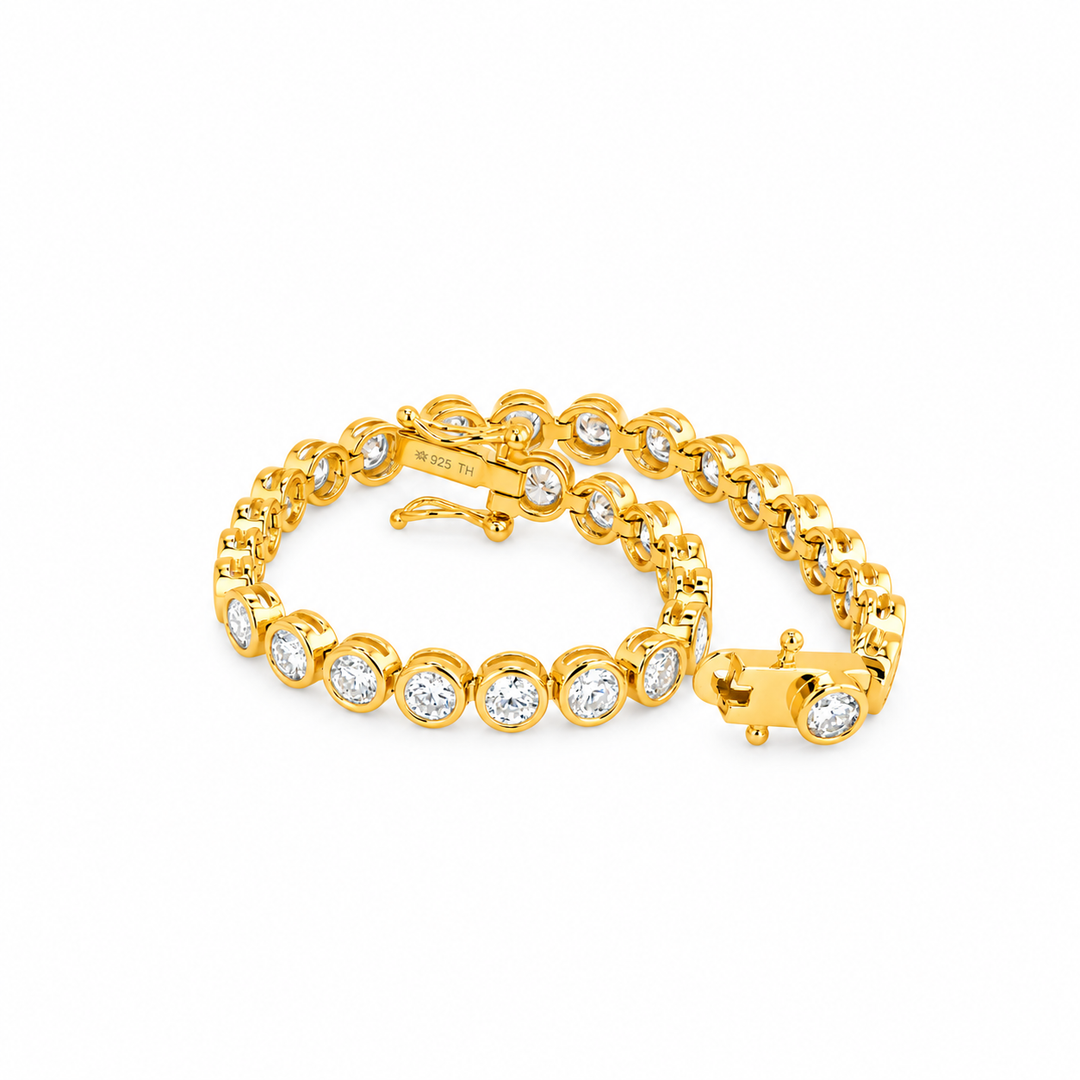 8.30 DEW Moissanite Tennis Bracelet in 925 Yellow Gold Plated