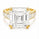 11.50 DEW Moissanite Ring in 925 Yellow Gold