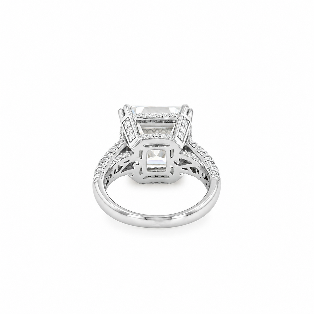 11.50 DEW Moissanite Ring in 925 Platinum Plated