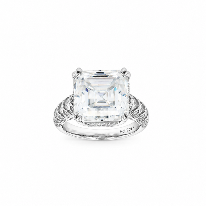 11.50 DEW Moissanite Ring in 925 Platinum Plated