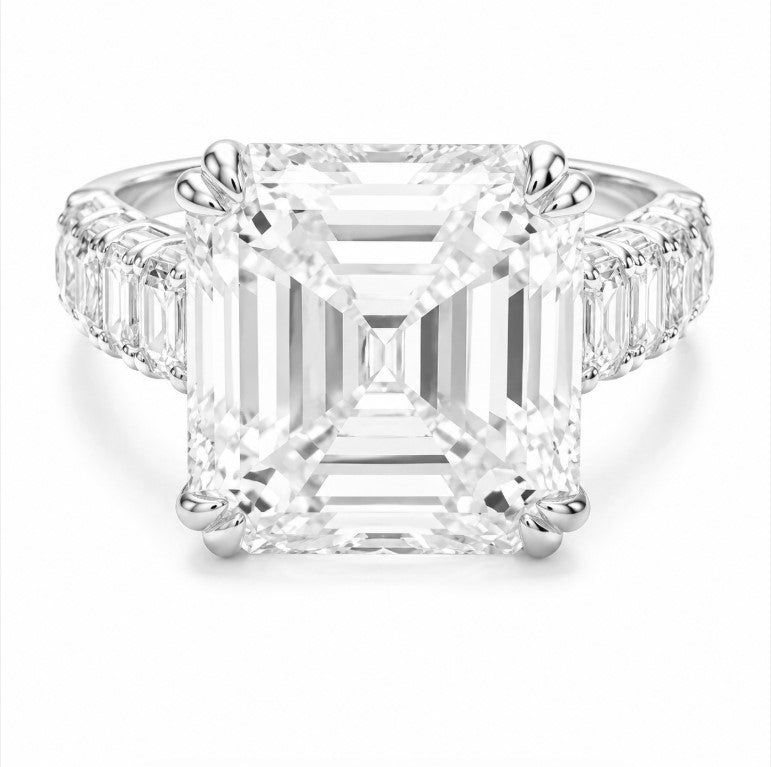 11.50 DEW Moissanite Ring in 925 Platinum Plated