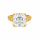 11.50 DEW Moissanite Ring in 925 Yellow Gold