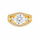 4.40 DEW Moissanite Ring in 925 Yellow Gold Plated