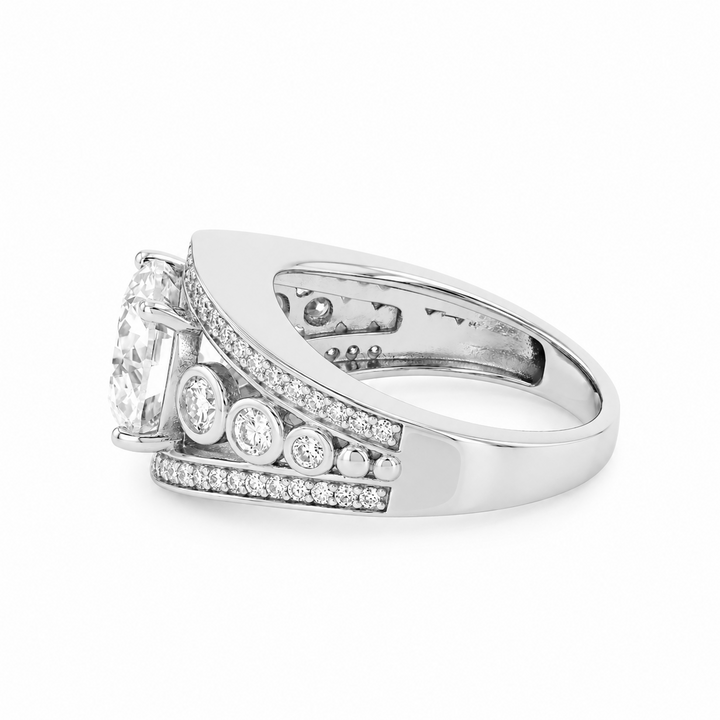 4.40 DEW Moissanite Ring in 925 Platinum Plated