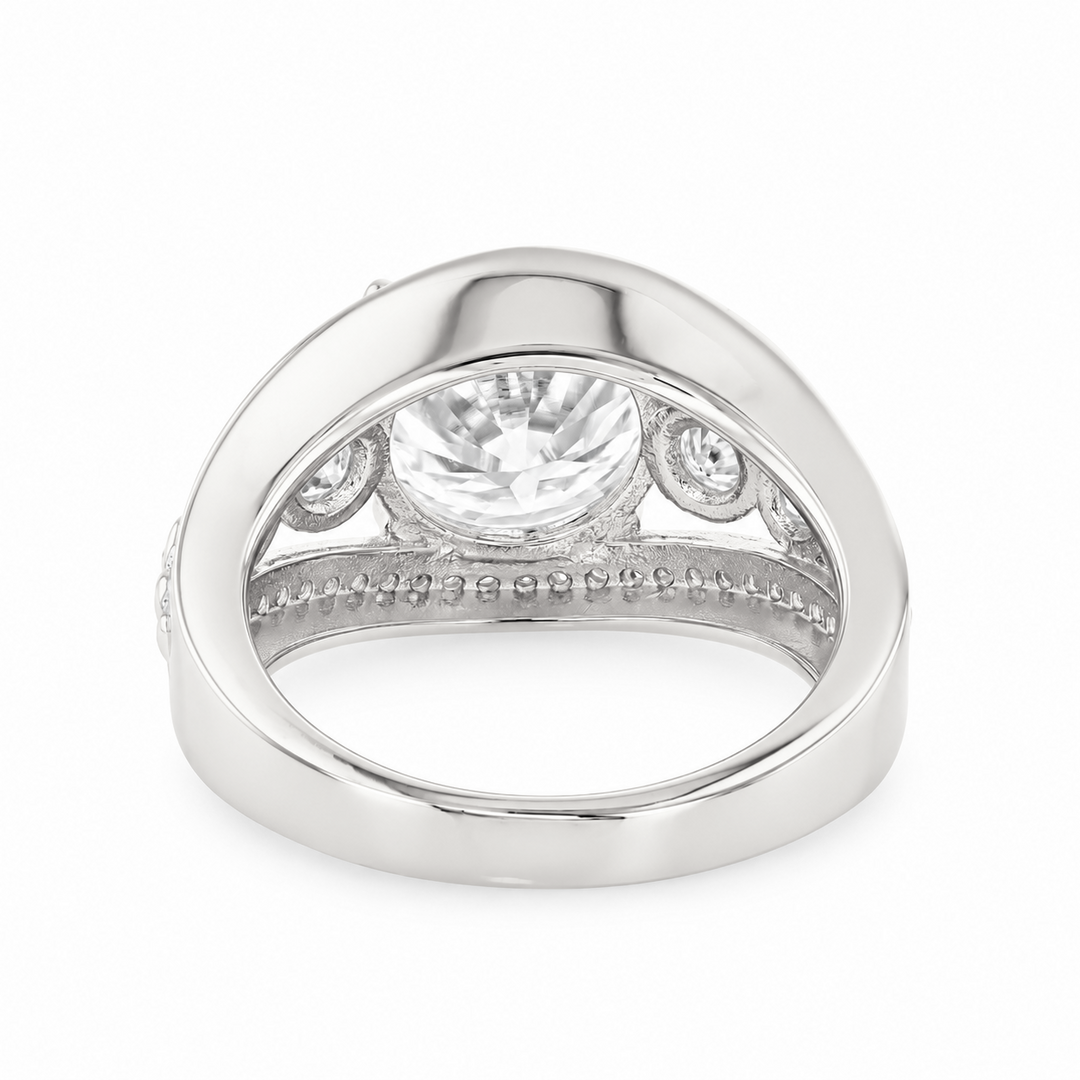 4.40 DEW Moissanite Ring in 925 Platinum Plated