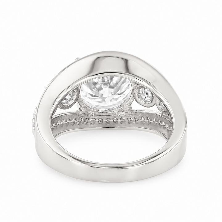 4.40 DEW Moissanite Ring in 925 Platinum Plated