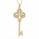 1.20 DEW Moissanite Key Pendant in 925 Yellow Gold