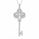 1.20 DEW Moissanite Key Pendant in 925 Platinum Plated