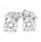 2.17 Ctw Lab Grown Diamond Solitaire Earring in 925 Platinum Plated