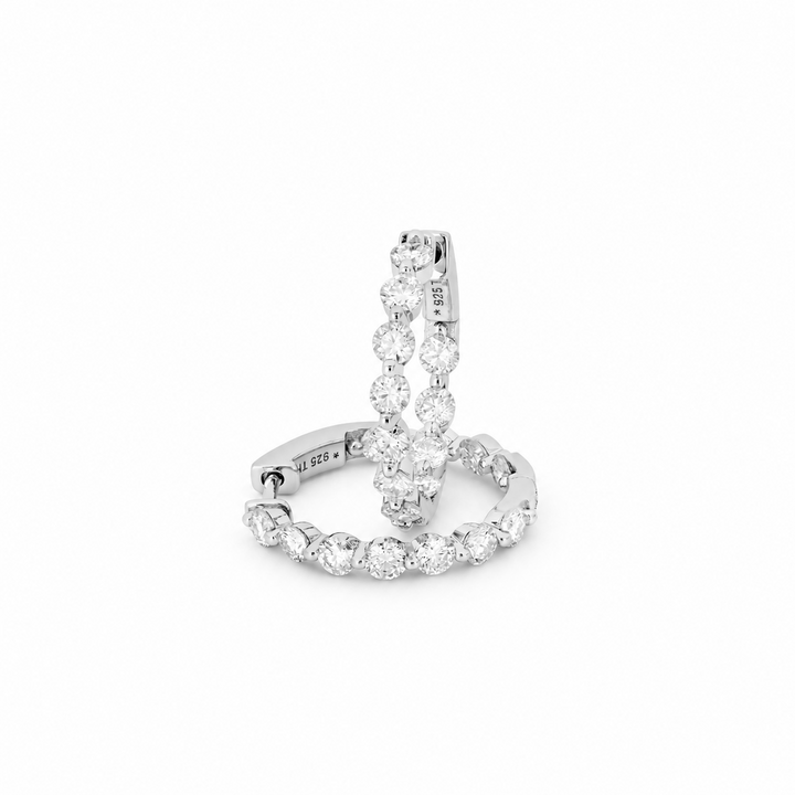 2.06 DEW Moissanite Hoop Earring in 925 Platinum Plated