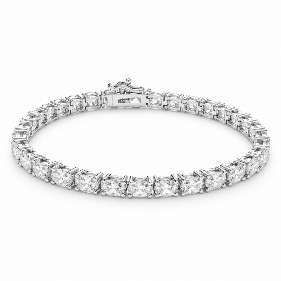 7.06 DEW Moissanite Tennis Bracelet in 925 Platinum Plated