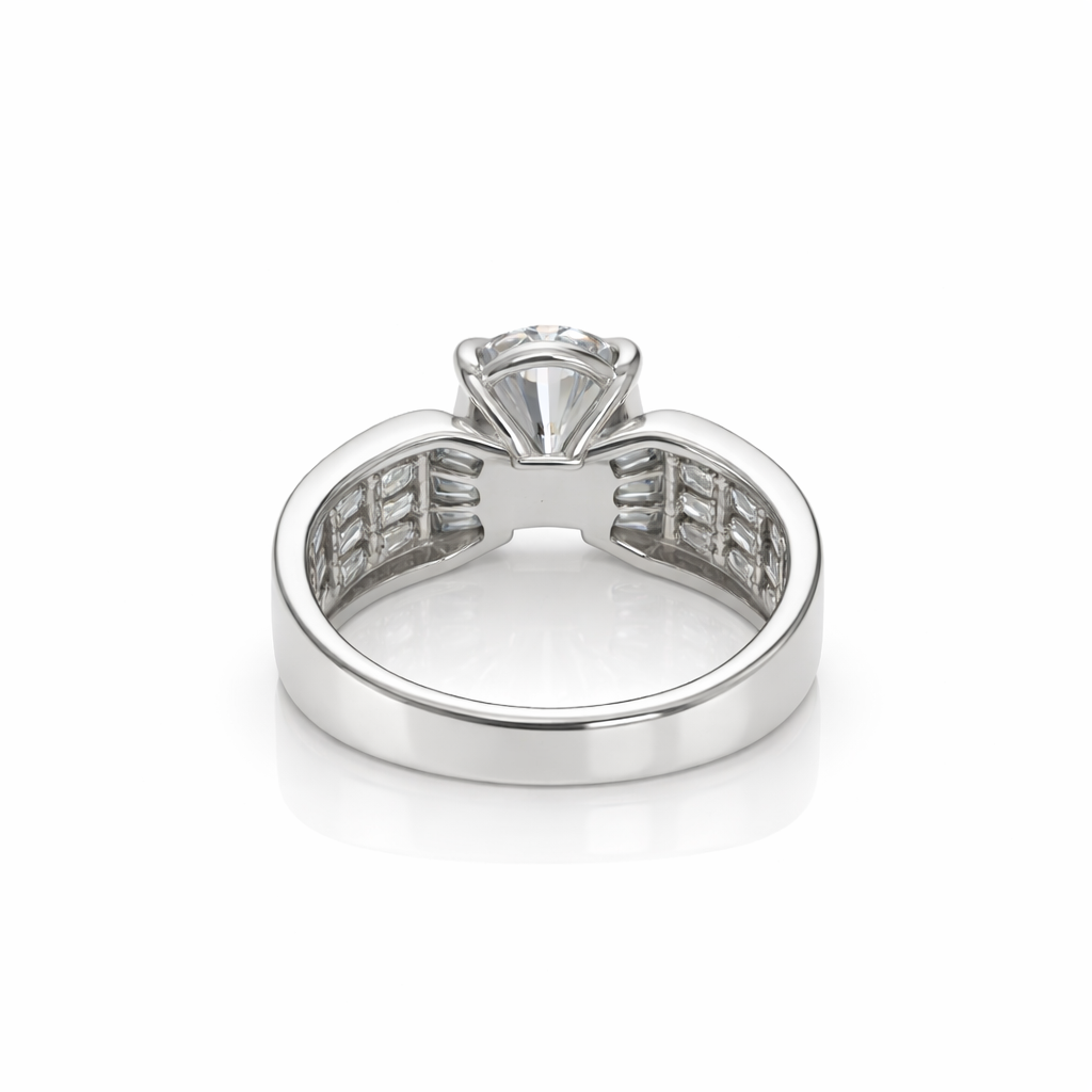 8.45 DEW Moissanite Ring in 925 Platinum Plated