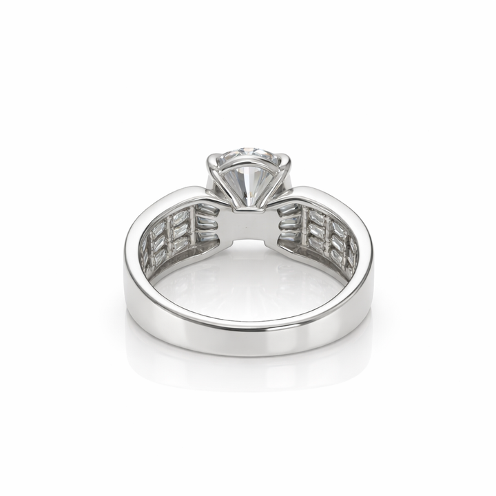 8.45 DEW Moissanite Ring in 925 Platinum Plated