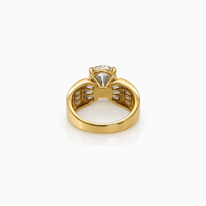 8.45 DEW Moissanite Ring in 925 Yellow Gold Plated