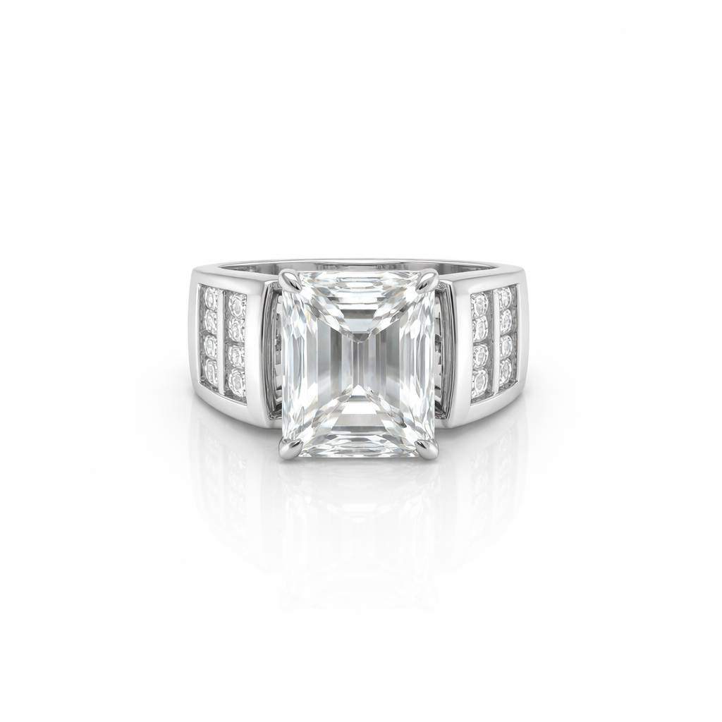 9.90 DEW Moissanite Ring in 925 Platinum Plated