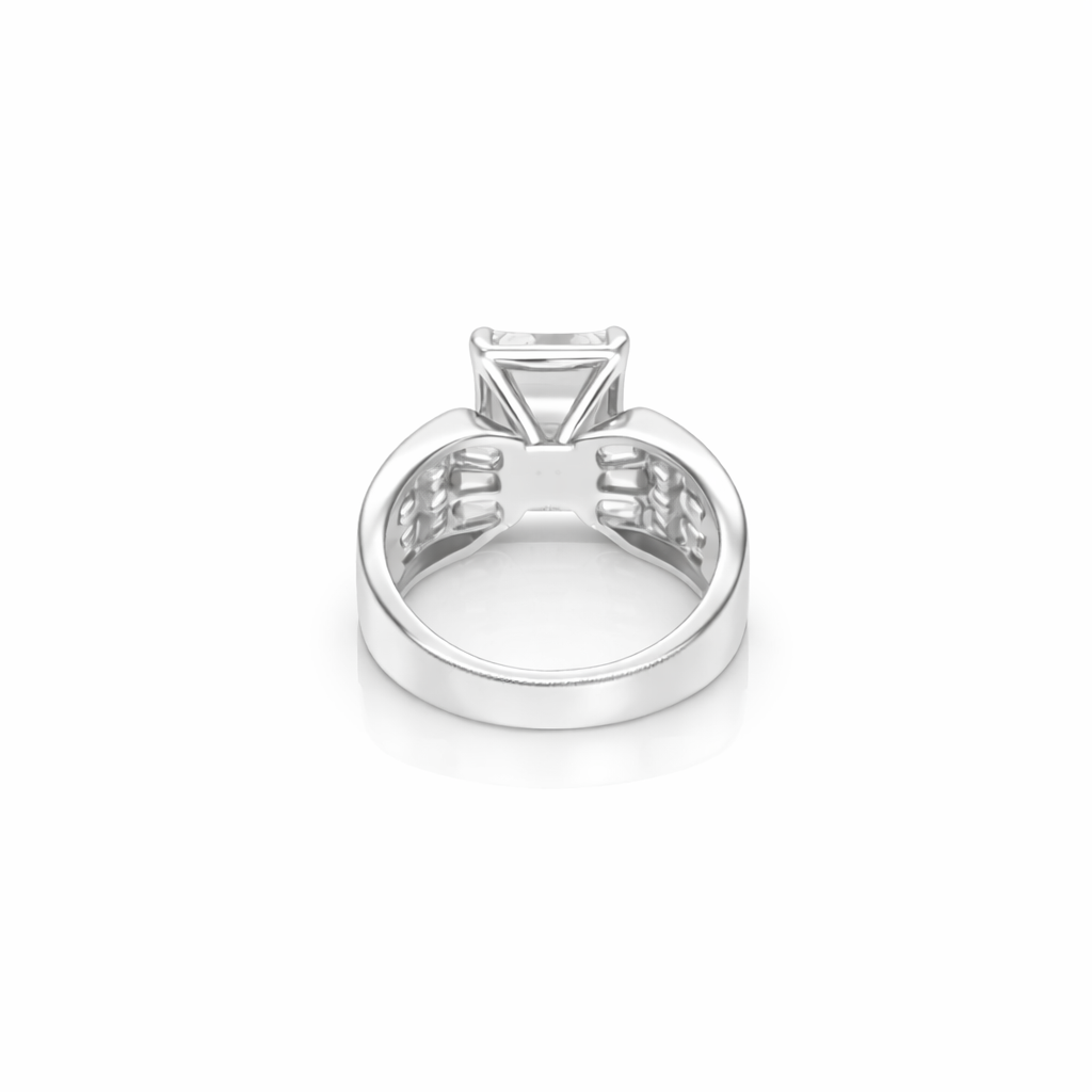 9.90 DEW Moissanite Ring in 925 Platinum Plated