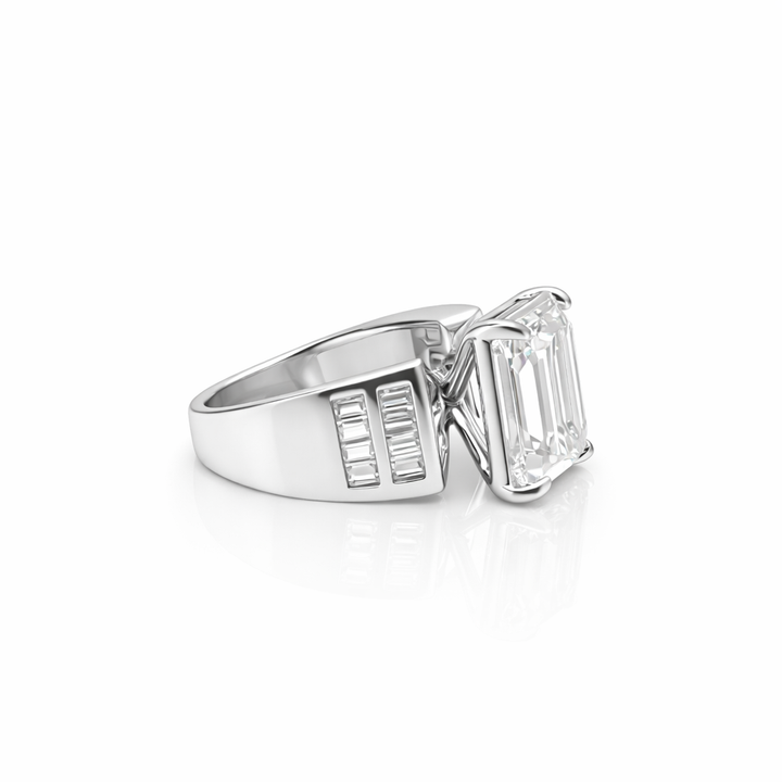 9.90 DEW Moissanite Ring in 925 Platinum Plated