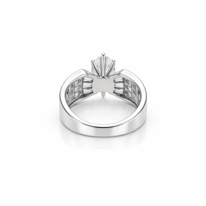 6.05 DEW Moissanite Ring in 925 Platinum Plated