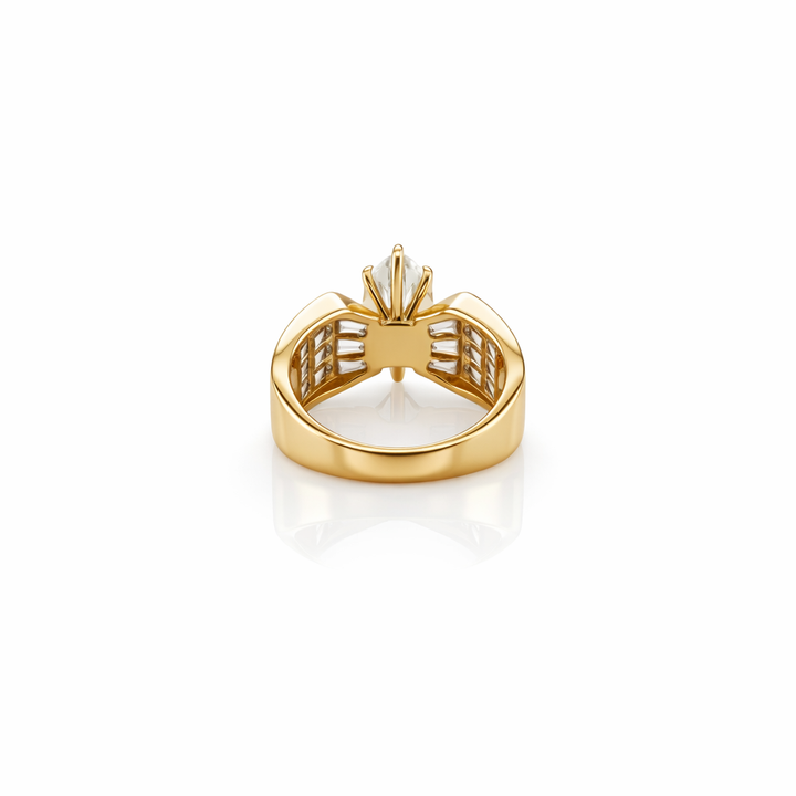 6.05 DEW Moissanite Ring in 925 Yellow Gold Plated