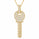 1.30 DEW Moissanite Key Pendant in 925 Yellow Gold