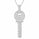 1.30 DEW Moissanite Key Pendant in 925 Platinum Plated