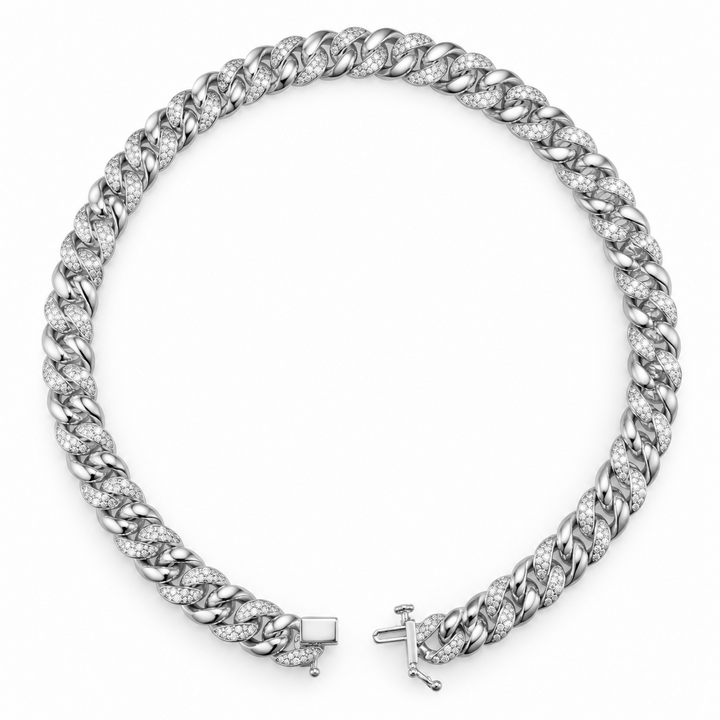 1.25 DEW Moissanite Necklace in Brass Platinum Plated
