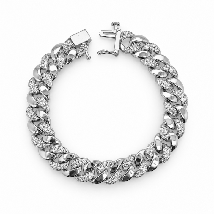 1.65 DEW Moissanite Bracelet in Brass Platinum Plated