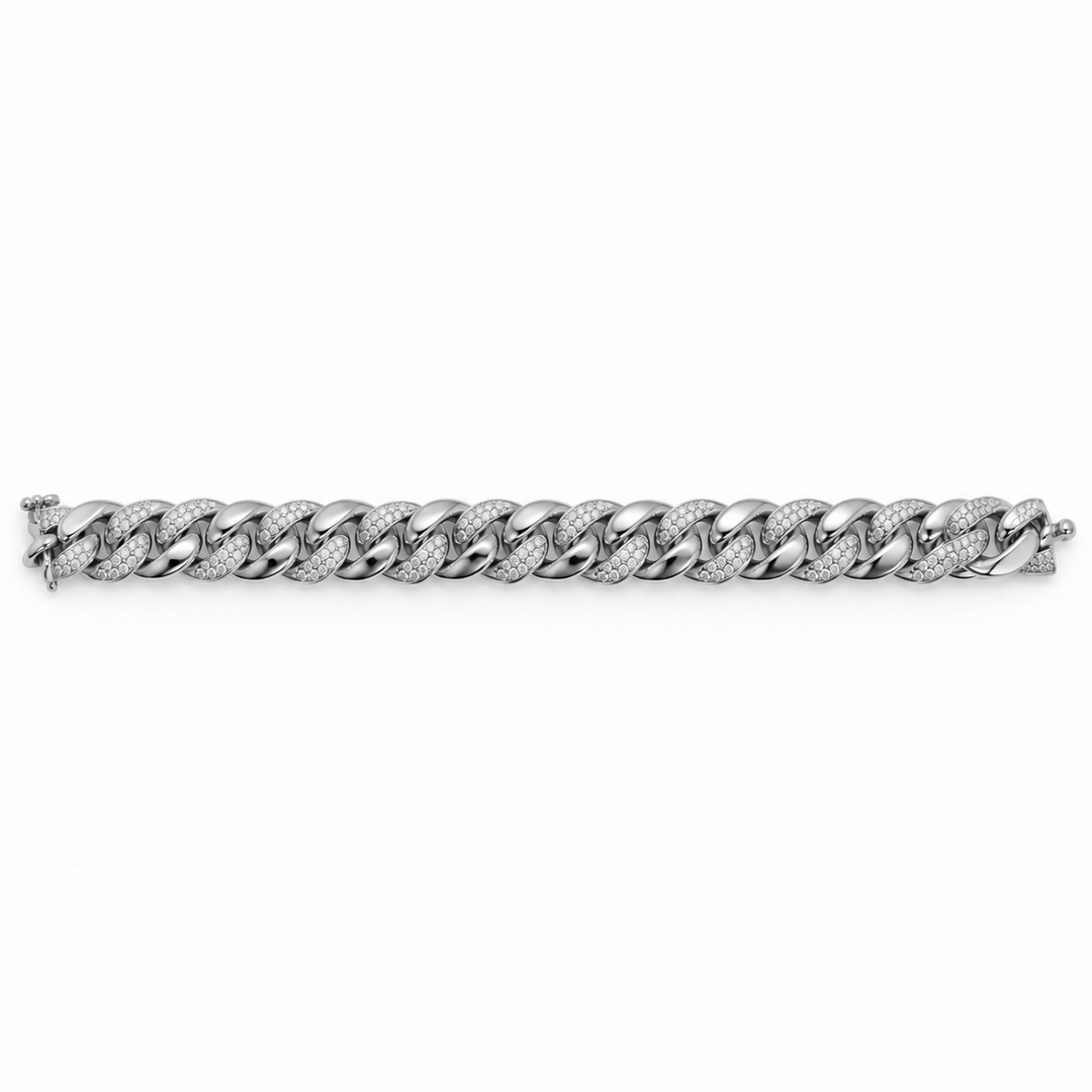 1.65 DEW Moissanite Bracelet in Brass Platinum Plated