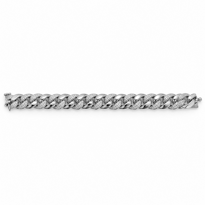1.65 DEW Moissanite Bracelet in Brass Platinum Plated
