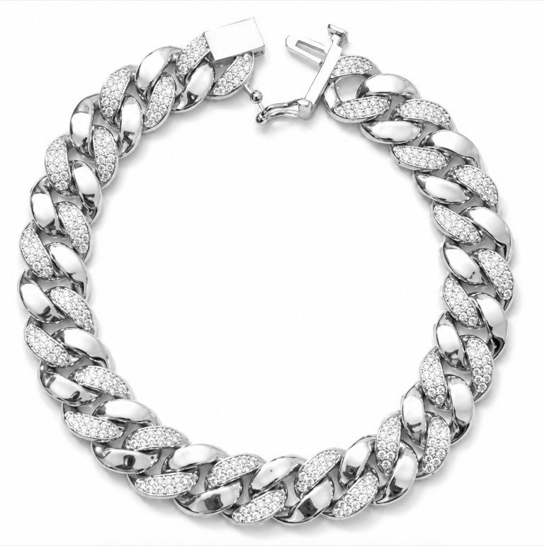 1.65 DEW Moissanite Bracelet in Brass Platinum Plated